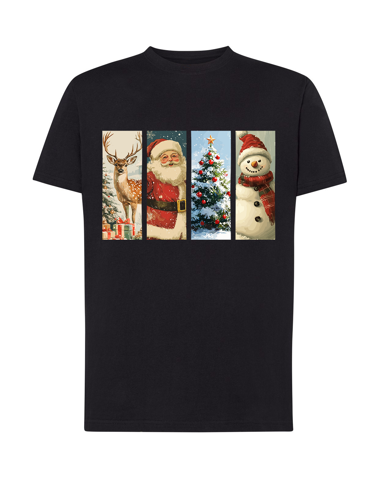 Koszulka Dziecięca Koszulka Magia Świąt – Renifer, Mikołaj, Choinka, Bałwanek